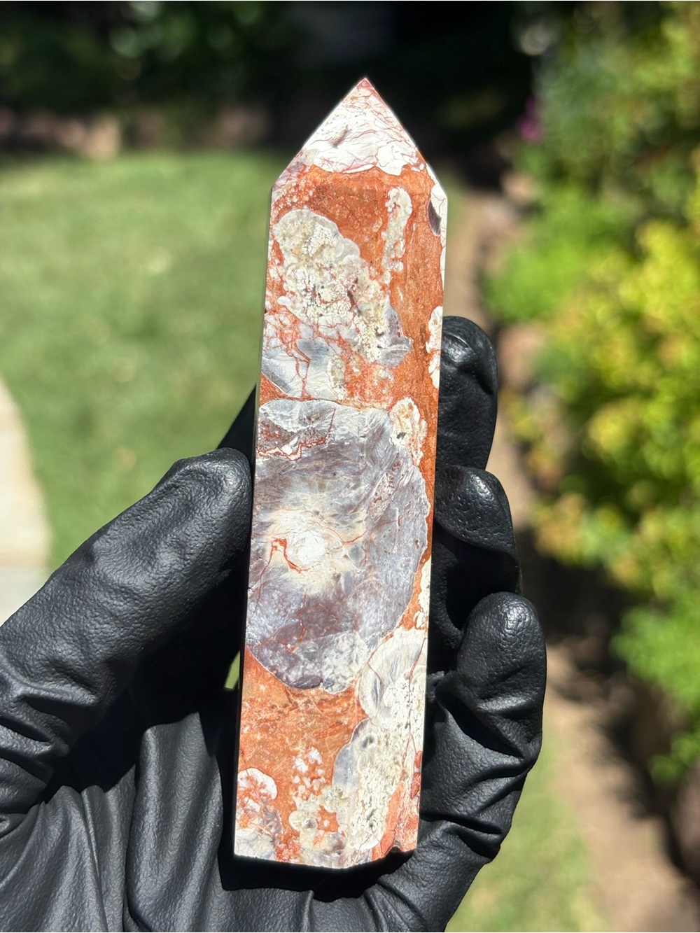 Money Agate Crystal Tower with Imperfection Underneath